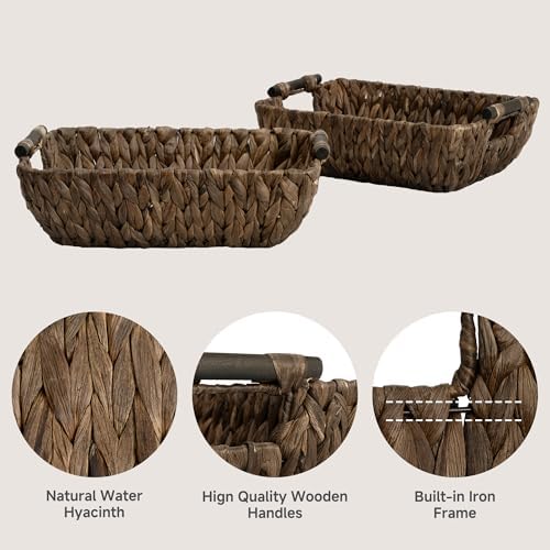 StorageWorks Wicker Storage Basket, Organizing Baskets for Shelf, Brown - Image 3