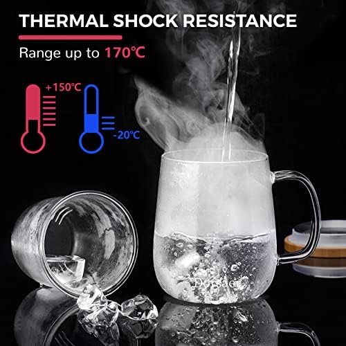 Glass Tea Mugs - 16.9oz Clear Glass Tea Cup with Infuser and Lid for Steeping at Home and Office - Image 6