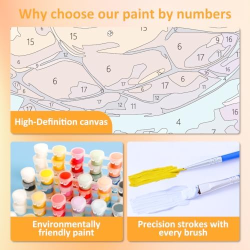 Mandun Octopus Paint by Numbers Kit for Kids, 8x8 inch - Image 5