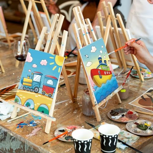 Louise Maelys 5x7Inch Pre Drawn Canvas for Painting for Kids,Transportation - Image 5