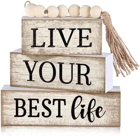 Moucuny 4 Pcs Farmhouse Table Decoration Inspirational Tiered Tray Decor by Moucuny