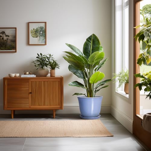 Ceramic Plant Pots, 10 Inch Plant Pot for Indoor, Purple-Blue - Image 3