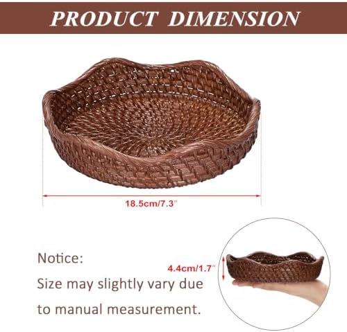 Hipiwe Round Key Bowl Tray Basket For Entryway Table Small Rattan Basket - Image 3