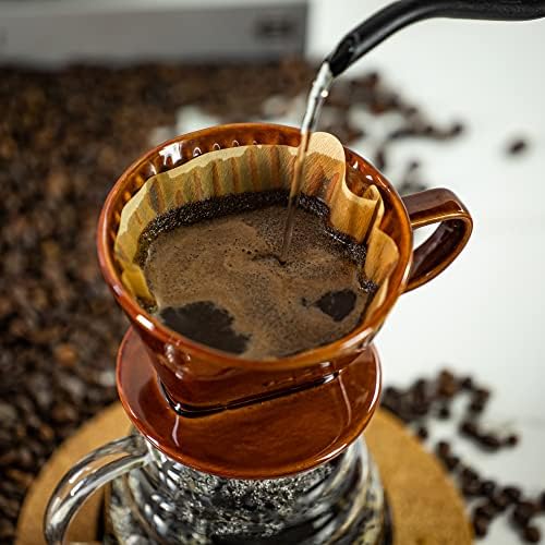 Pour Over Ceramic, Coffee Dripper Ceramic Coffee Maker,Brown - Image 4