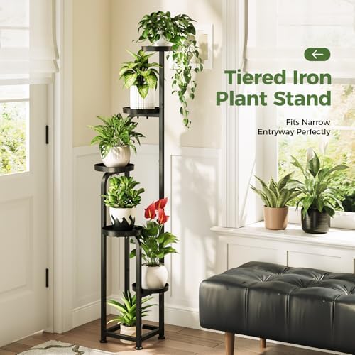 Bamworld Tall Plant Stand Indoor Outdoor Corner Metal Flower Pot Stands - Image 4
