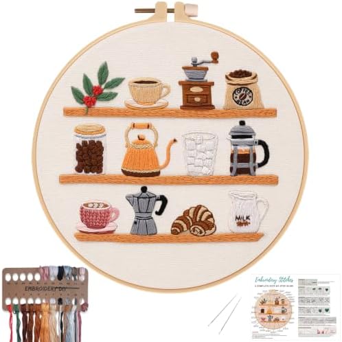 Nuberlic Coffee Bar Embroidery Kit for Beginners by Nuberlic