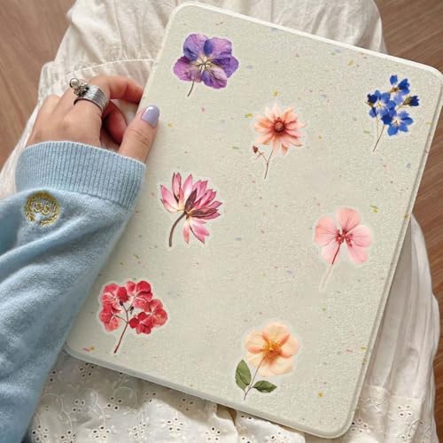 50PCS Transparent Flora Scrapbook Stickers, Vintage Aesthetic Flowers Sticker for Scrapbooks Travel Journal, Vinyl Waterproof for Water Bottles Laptop Phone Scrapbook Supplies DIY Crafts, (Flower-C) - Image 7