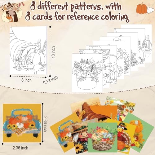 Cholemy 36 Pcs Paint and Sip Kit Gift for Adults 8''x10'',Fall Scarecrow - Image 3