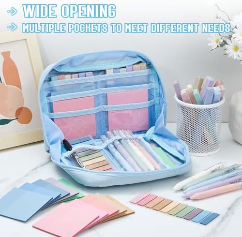 Jutom 39 Pcs Aesthetic Book Annotation Kit,Blue,Kawaii Style - Image 3