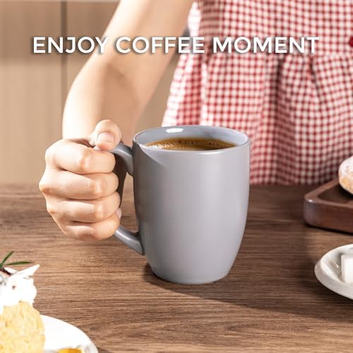 AmorArc 12 oz Coffee Mugs Set of 12, Ceramic Coffee Cups-Matte Gray - Image 6
