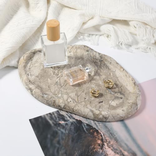 Koville Marble Vanity Tray for Bathroom, Cloud Shape Stone Key Tray - Image 5