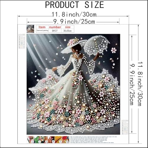 SHICERNHJ DIY Special Shape Diamond Art Kits for Adults,Elegant Lady Diamond Painting Kits for Beginners,5D Diamond Dot Painting Crystal Rhinestones for Adults Home Decor 12x12Inch - Image 5