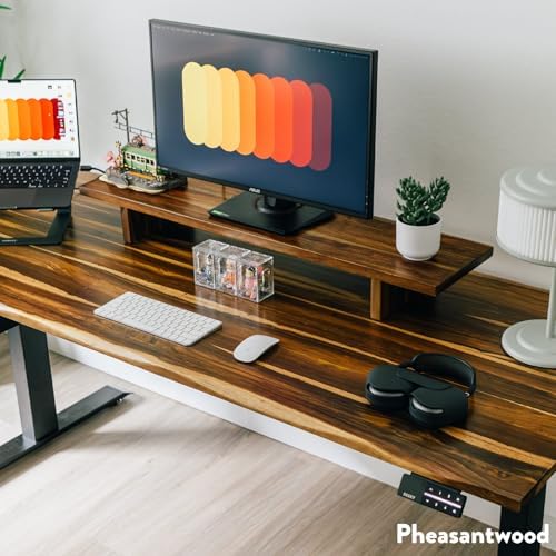 Desky Minimal Monitor Stand Walnut Rubberwood - Image 7