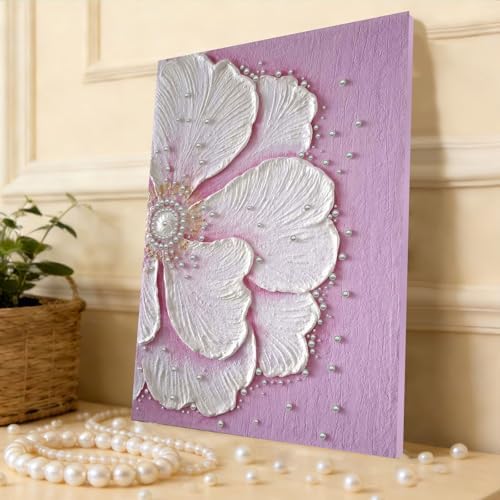 DIY Pearl Painting with Frame, Creative Design, Handmade Stress-Relieving Home Wall Decoration, Includes Frame and Tools-Flower-4 - Image 3