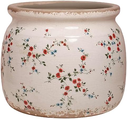 Cottagecore Ceramic Plant Pots, 6.29" French Country Floral Vase & Planters by XiaanJiaju