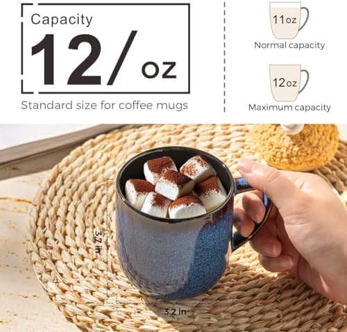 LERATIO Ceramic Coffee Mugs Set of 6,12oz Handmade Coffee Mugs Set - Image 2