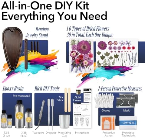 Auraeve All-in-One DIY Resin Craft Kit - Flower Jewelry Stand for Adults - Image 2