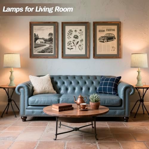 Table Lamps Set of 2, 18.5" Vintage Bedside Lamps for Bedroom Living Room - Image 6