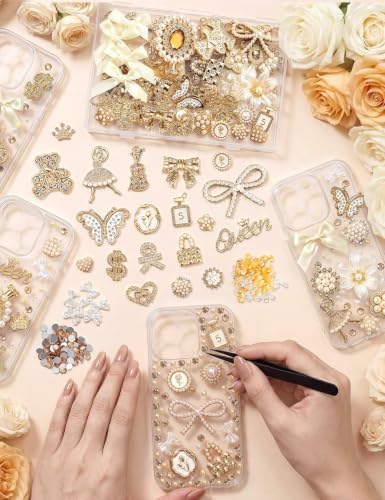 RQAYE Junk case charms,junk case Kit for Customizing Diy Cases,With Cute Bow,Flatback Pearls,Letter Beads, Aesthetic Big Decor for Personalization - Image 4
