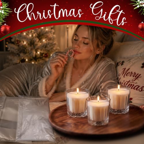 Lounsweer 10 lb Peppermint Pearled Candle Wax 400 Wicks DIY Kit Christmas - Image 3