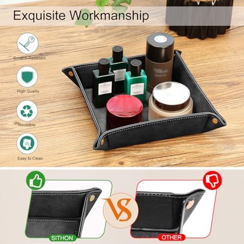 SITHON Valet Tray Desktop Storage Organizer Nightstand Caddy Holder - Image 4