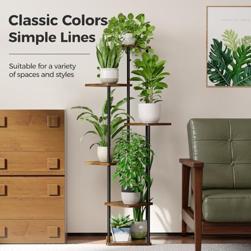 Bamworld Tall Plant Stand Indoor Corner Plant Shelf for Multiple Plants - Image 3