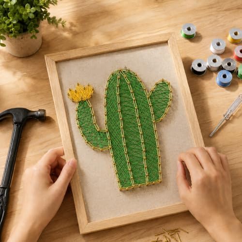 RM Studio DIY Cactus String Art Kit, Arts and Crafts for Adults Women Teen Girl, Handmade Funny Gift Art Project for Home Décor, Keepsake & Creative Crafts by Unknown
