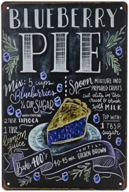 Food Vintage Tin Sign - Blueberry Pie Retro Metel Sign - Wall Decor wall sign for Kitchen Bakery Cafe Restaurant by TREEPERI