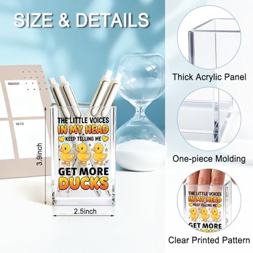 Funny The Little Voices In My Hea Acrylic Pencil Holder Cup for Women - Image 2