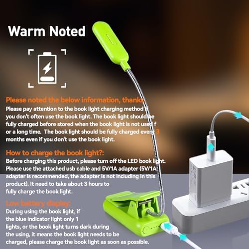 VAVOFO Rechargeable Reading Light, Clip on Book Light for Reading in Bed - Image 5