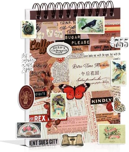 532PCS Vintage Stickers for Scrapbooking, 50 Sheets Precut Washi Stickers Book for Journaling, Scrap Book Ephemera for Junk Journal Supplies, Scrapbooking, Bujo, Collage, Crafts Arts by Dwpetzo