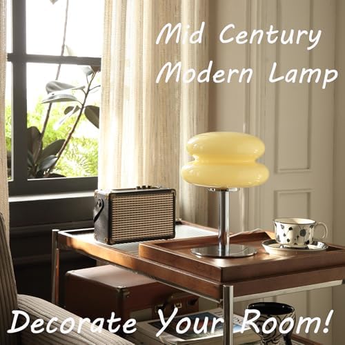 Glivpny Mushroom Lamp Table Lamp, Mid Century Modern Table Lamps(Cream) - Image 2