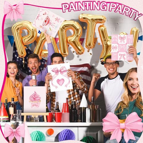Affrolling 12 Pcs Pre Drawn Canvas for Painting for Adults 8 x 8 Inch Canvas Painting Kits Stretched with Drawing Ready to Paint Beginner Artists Date Night Party Supplies(Coquette) - Image 4
