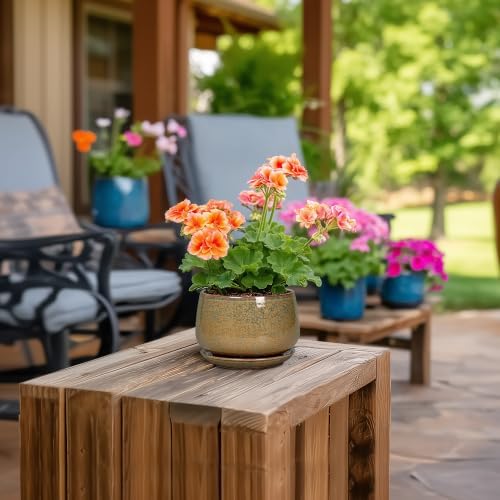 G EPGardening Ceramic Pots for Plants, 4 Inch, Speckled Brown - Image 4