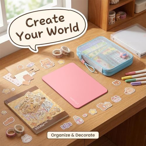 8-in-1 Sticker Storage & Organization Kit for Adults — 3D Scene Book, Storage Album, Mesh Bag, Double-Sided Mat, Tweezers & Tools, Scrapbook & Journal Set - Image 3