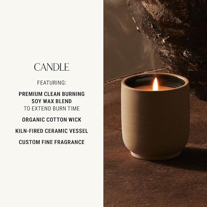 Homecourt Luxury Scented Candle, Steeped Rose Scent, 60-Hour Burn Time, Soy Wax Blend, Organic Candle Wicks for Candle Making - Reusable Ceramic Vessel, 8 Oz - 2.0