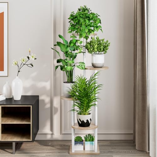 AZERPIAN Plant Stand Indoor Tall Corner Tiered Shelf 5 Tier Metal MDF Board - Image 2