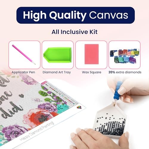 Motivational Floral Diamond Wall Art Kit for Adults 5D Round Drill 12x16 - Image 5
