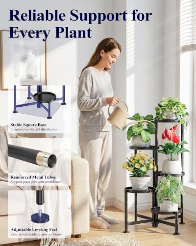 Kitsure Plant Stand Indoor & Outdoor - 5-Tier Plant Shelf with Deep Trays - Image 7