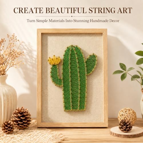 RM Studio DIY Cactus String Art Kit, Arts and Crafts for Adults Women Teen Girl, Handmade Funny Gift Art Project for Home Décor, Keepsake & Creative Crafts - Image 2