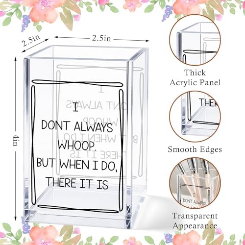 Acrylic Pen Holder Cup Desk Organizer, Office Desk Decor Accessories, Pencil Holder Storage Box, Cute Desktop Organizer for Home Office - Image 3