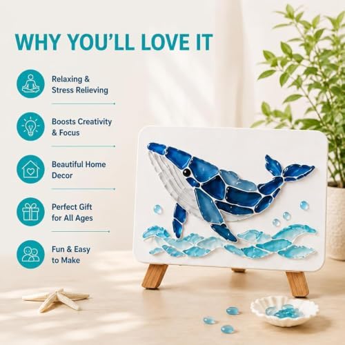 Sea Glass Ocean DIY Kit | Seaglass Mosaic Art Craft Kits for Adults - Image 6