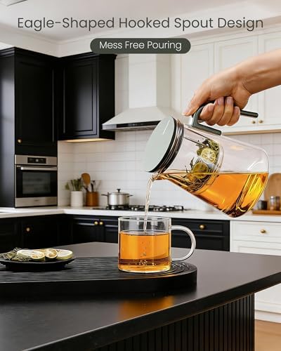 ZENS Magnetic Teapot, 34oz Magic Glass Infuser Pot for Loose Tea Steeper - Image 5