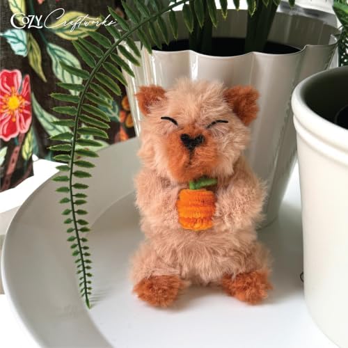 WeVeel Cozy Craftworks Capybara and Llama Chenille Stem Craft Kit Bundle for Teens & Adults – Mindful DIY Animal Craft, Tactile Pipe Cleaner Art Kit with QR Video Tutorials - Image 4