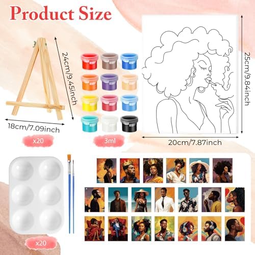 Zhanmai 20 Set Pre Drawn Canvas Painting Kit, Sweet Couples - Image 2