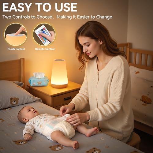 Auxmir Rechargeable Night Light, Remote Control Lamp, Light Brown-2 Pack - Image 6