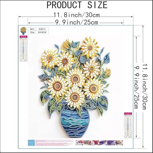 Diamond Art Kits for Adults Beginner,Sunflower Vase Diamond Painting Kits - Image 5