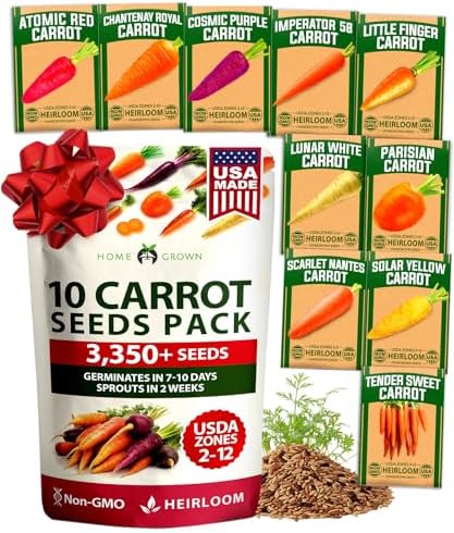 HOME GROWN 10 Rainbow Carrot Variety Mix 3350+ Seeds Daucus carota by HOMEGROWN