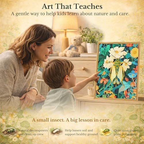 DIAMONDOUBLE High End Diamond Art Kits for Adults, 12x16 5D Diamond Painting on Velvet Canvas, Beetle Design with Mixed Acrylic Full Round, Mini & Special Shape Diamonds, Paint by Diamonds Art Decor - Image 6