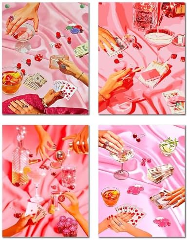 4 Pack Pink Diamond Art Kits for Adults Diamond Painting Kit for Beginner by KICHANG